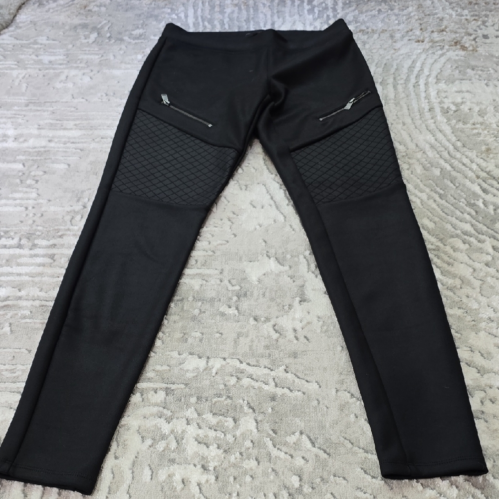 Express Black Leggings with Quilted Accents